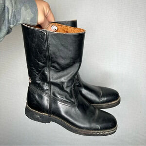 Bates Floataways | Black Leather‎ Cowboy Style Work Boots 9.5